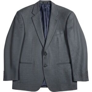 Ralph Lauren Wool Blazer Men's 48R Charcoal Blue Brown Tweed Jacket See Close Up